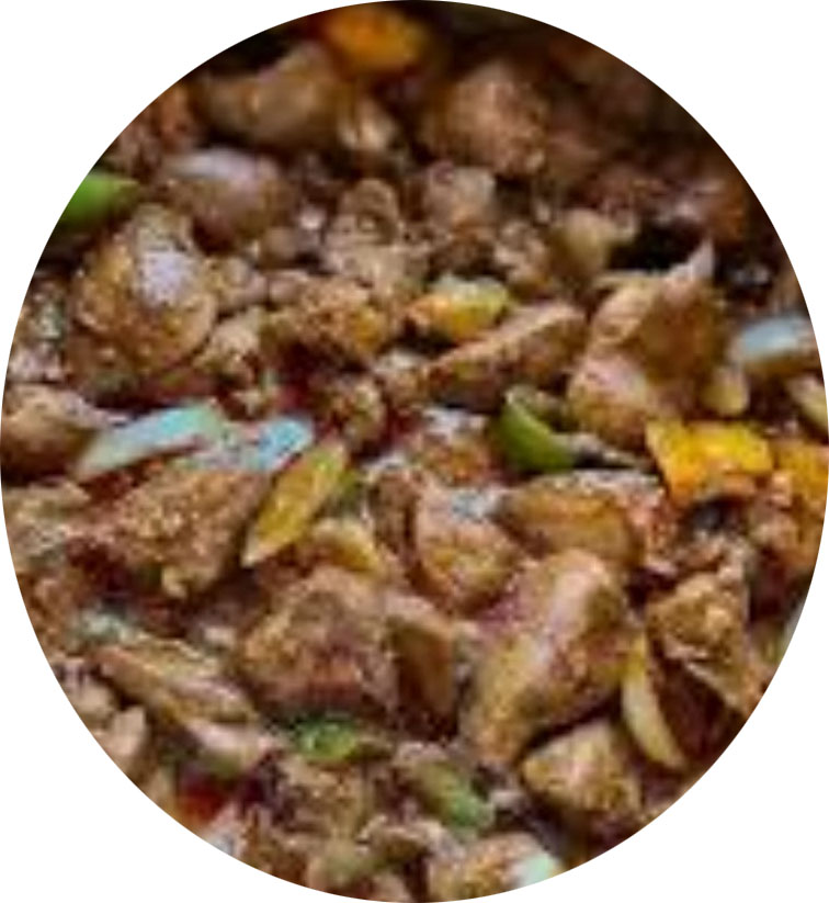 Fried liver in olive oil