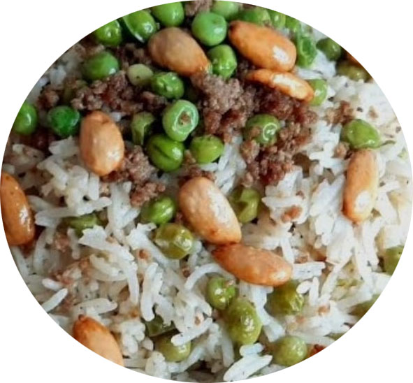 Rice with peas and carrots
