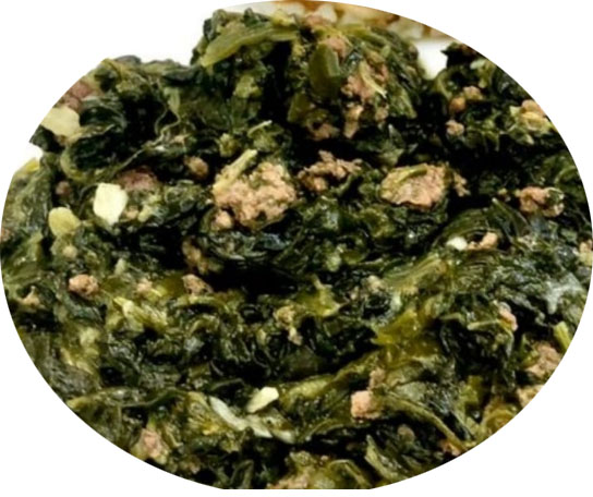 Spinach with meat